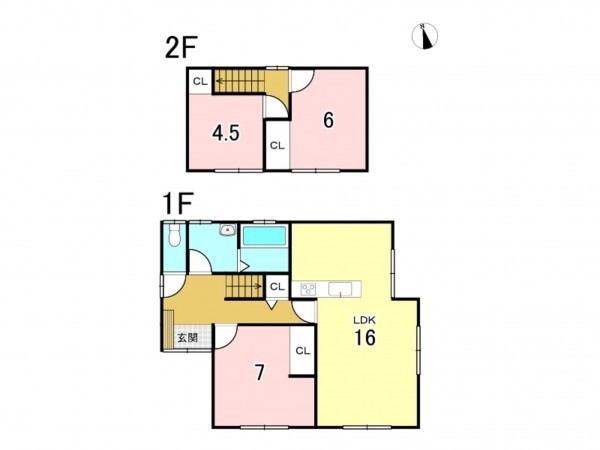八戸市下長、中古一戸建ての間取り画像です