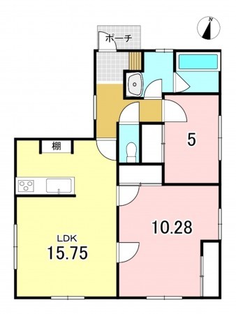 三沢市南町、新築一戸建ての間取り画像です
