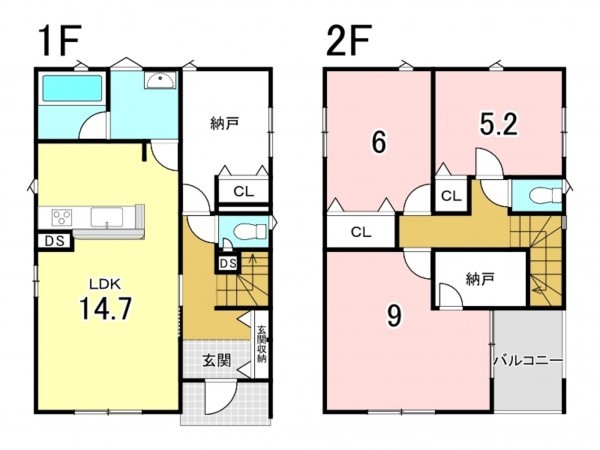 十和田市穂並町、新築一戸建ての間取り画像です
