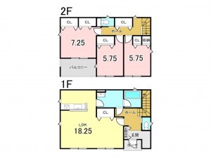 十和田市東十四番町、新築一戸建ての間取り画像です