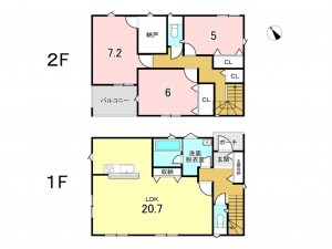 八戸市長苗代、新築一戸建ての間取り画像です