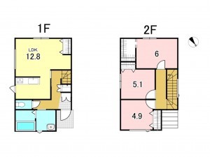 八戸市一番町、中古一戸建ての間取り画像です