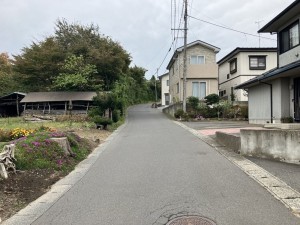 八戸市大字新井田、土地の前面道路を含む現地写真画像です