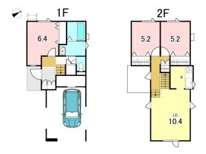 八戸市白銀、新築一戸建ての間取り画像です