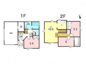 八戸市長苗代、新築一戸建ての間取り画像です