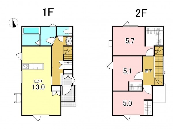 八戸市長苗代、新築一戸建ての間取り画像です