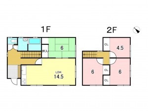 八戸市大字尻内町、中古一戸建ての間取り画像です