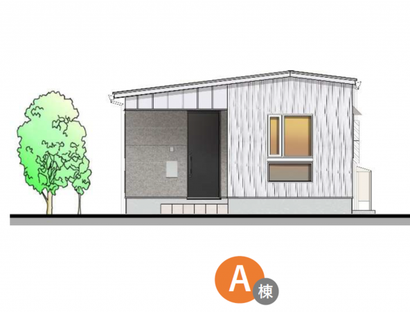 八戸市長者、新築一戸建ての完成予想図（外観）画像です