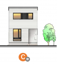 八戸市長者、新築一戸建ての完成予想図（外観）画像です