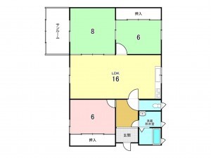 八戸市大字湊町、中古一戸建ての間取り画像です