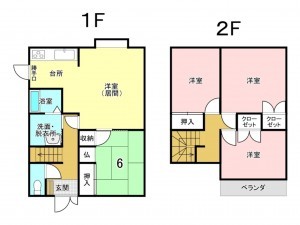 八戸市大字糠塚、中古一戸建ての間取り画像です