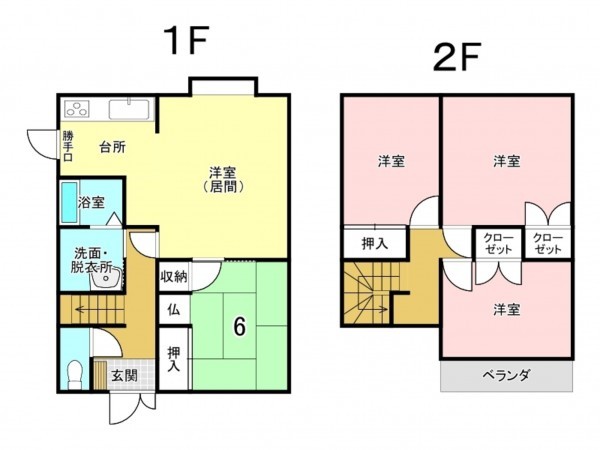 八戸市大字糠塚、中古一戸建ての間取り画像です