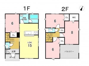 八戸市小中野、新築一戸建ての間取り画像です