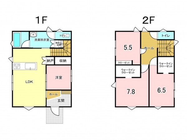 八戸市大字尻内町、中古一戸建ての間取り画像です
