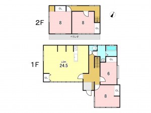 八戸市大字糠塚、中古一戸建ての間取り画像です