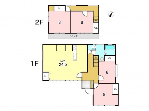 八戸市大字糠塚、中古一戸建ての間取り画像です