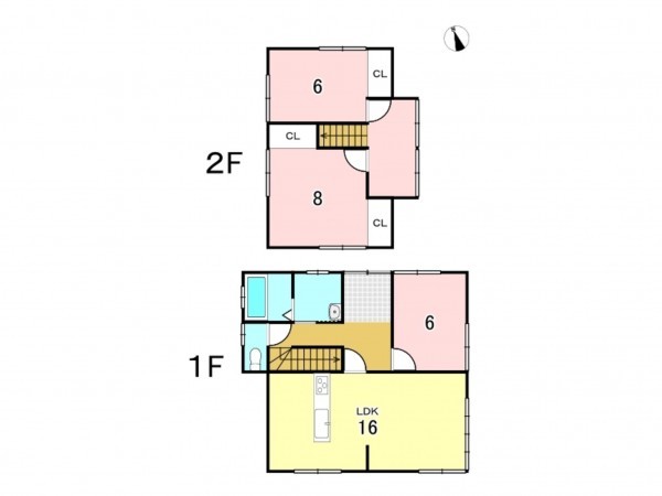 八戸市大字鮫町、中古一戸建ての間取り画像です