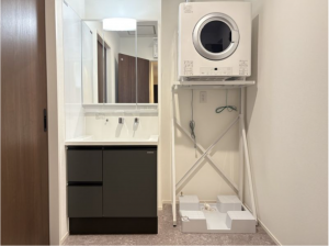 八戸市根城、新築一戸建ての洗面画像です