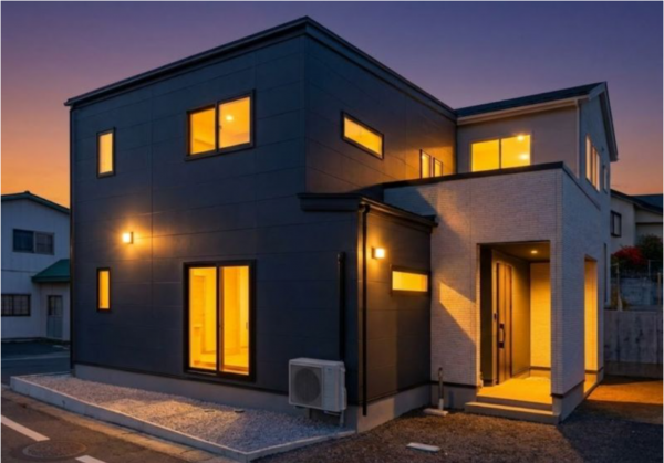 八戸市根城、新築一戸建ての外観画像です