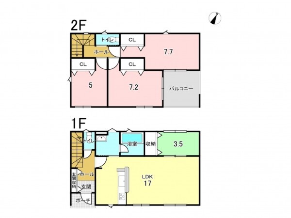 八戸市長者、新築一戸建ての間取り画像です
