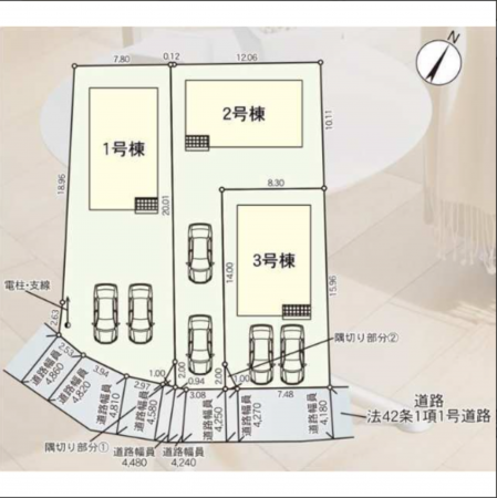 八戸市長者、新築一戸建ての駐車場画像です
