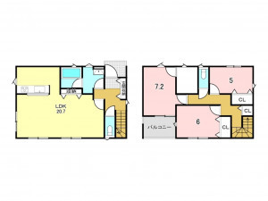 八戸市大字糠塚、新築一戸建ての間取り画像です