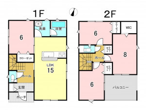 八戸市小中野、新築一戸建ての間取り画像です