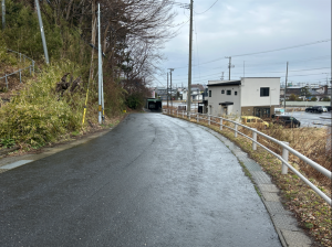 八戸市大字田向、土地の前面道路を含む現地写真画像です
