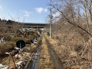 八戸市大字市川町、土地の前面道路を含む現地写真画像です