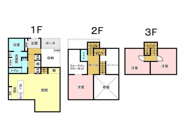 八戸市新井田西、中古一戸建ての間取り画像です