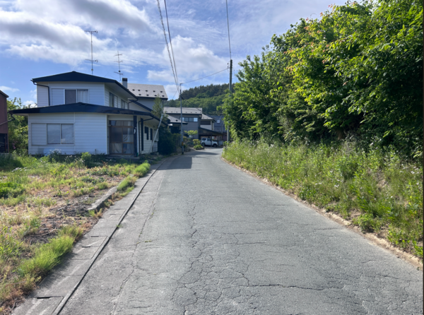 八戸市大字是川、土地の前面道路を含む現地写真画像です