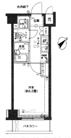 江東区亀戸、マンションの間取り画像です