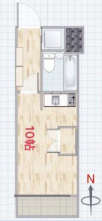江東区亀戸、マンションの間取り画像です