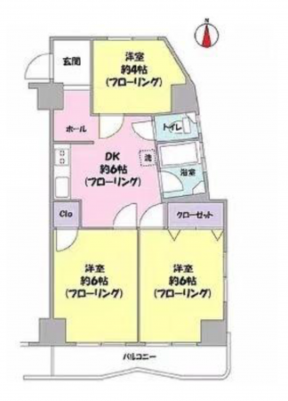 江東区東陽、マンションの間取り画像です