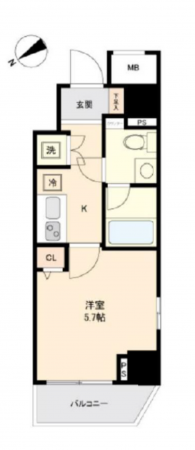 江東区北砂、マンションの間取り画像です