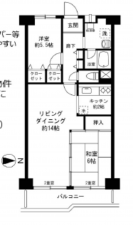 江東区亀戸、マンションの間取り画像です
