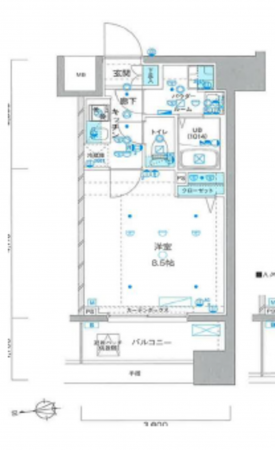 江東区北砂、マンションの間取り画像です