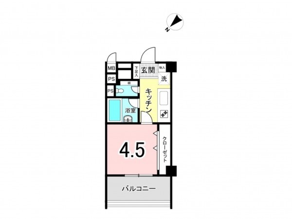 江東区東陽、マンションの間取り画像です