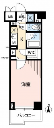 江東区亀戸、マンションの間取り画像です