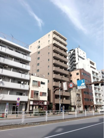 江東区亀戸、マンションの外観画像です