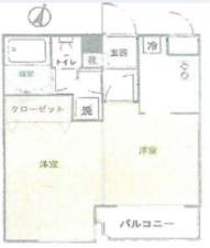 江東区亀戸、マンションの間取り画像です
