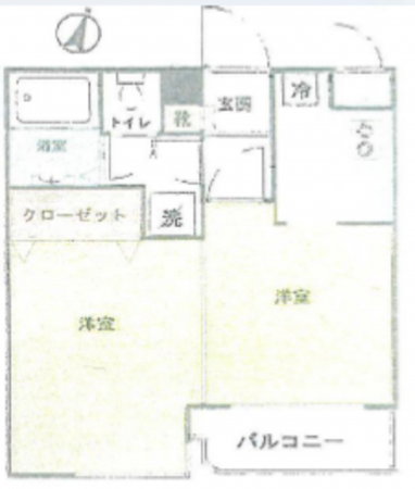 江東区亀戸、マンションの間取り画像です