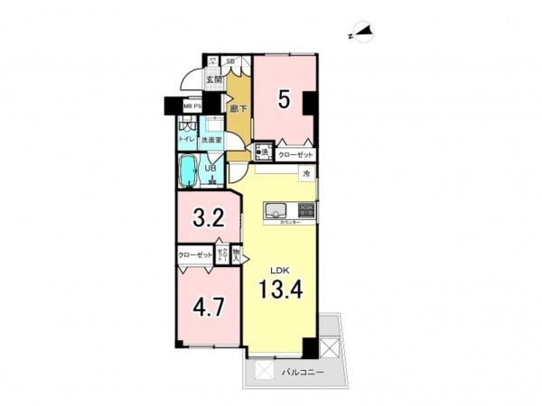 江東区南砂、マンションの間取り画像です