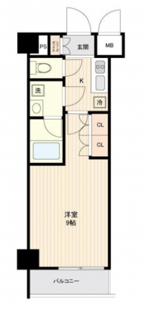 江東区大島、マンションの間取り画像です