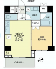 江東区亀戸、マンションの間取り画像です