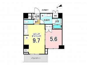 江東区亀戸、マンションの間取り画像です