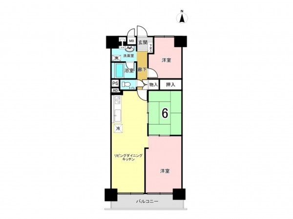 江東区東陽、マンションの間取り画像です