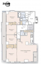 江東区大島、マンションの間取り画像です
