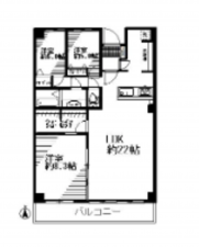 江東区大島、マンションの間取り画像です