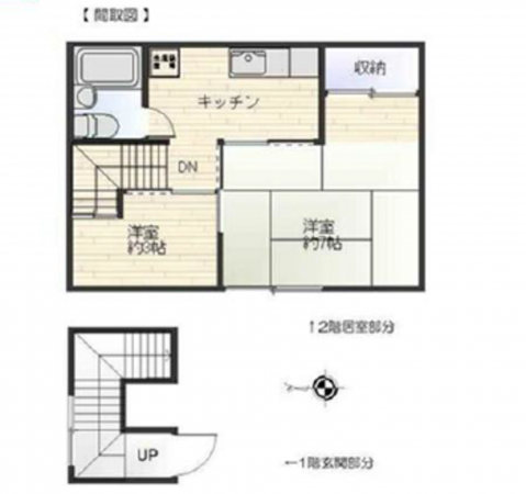 江東区北砂、収益物件/アパートの間取り画像です